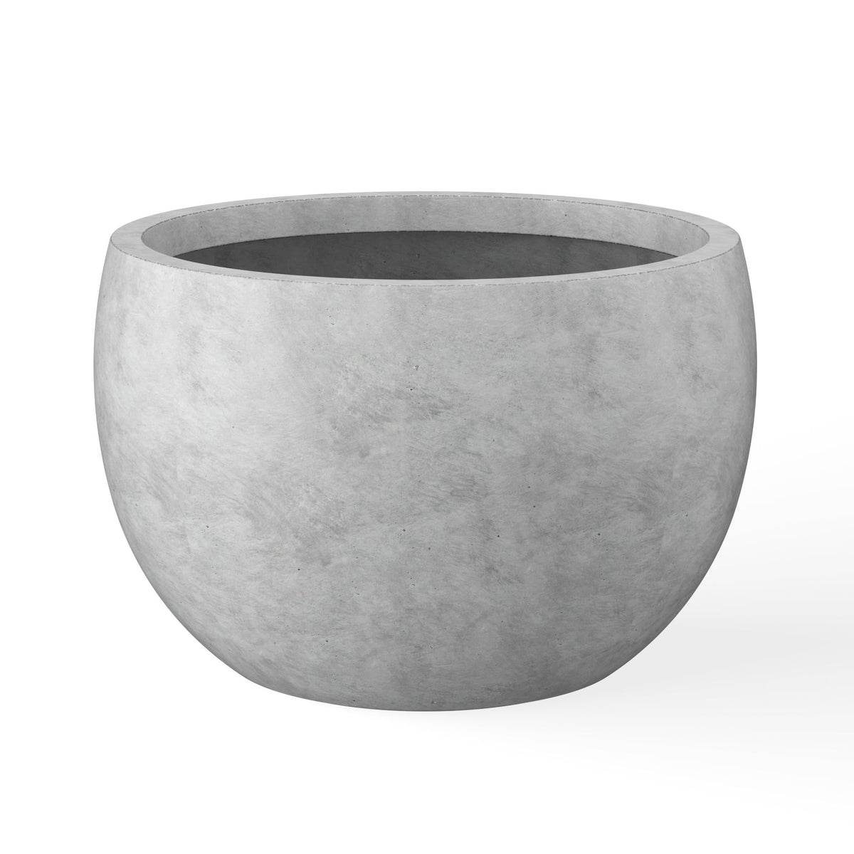 Kante front view of pale gray planter showing modern shape and curb appeal