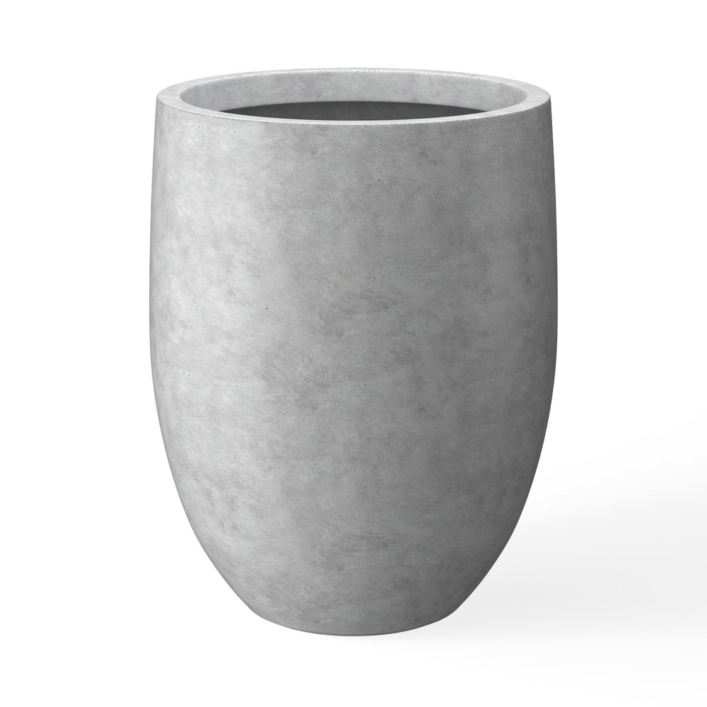 Kante front view of pale gray planter showing modern profile and curb appeal