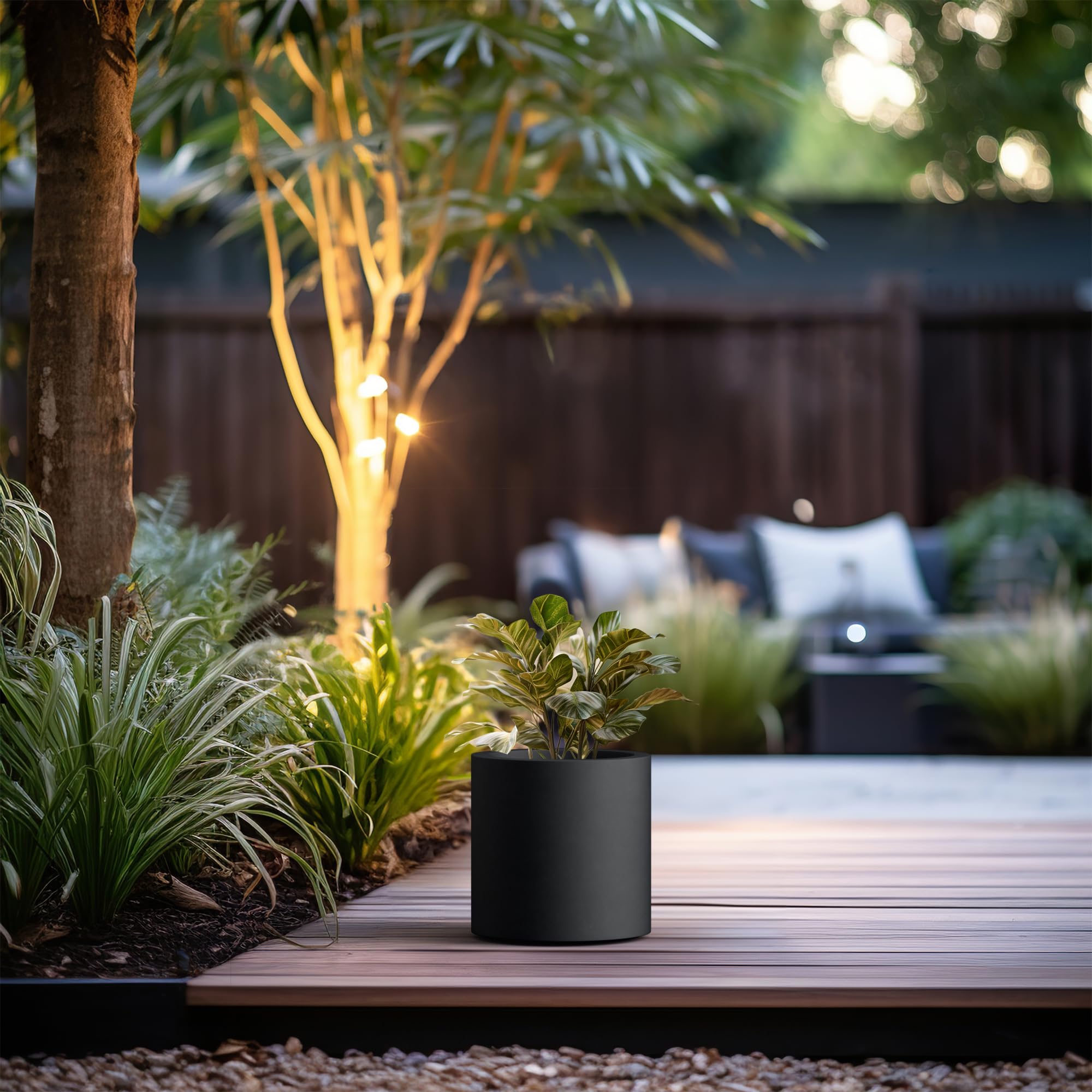Kante detailed shot of drainage hole and rubber plug enabling indoor or outdoor use