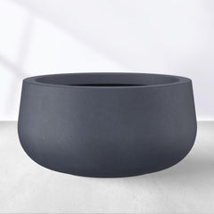 Kante planter front view showing sleek charcoal finish and modern shape for curb appeal