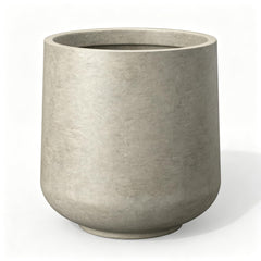 Kante planter front view showing modern round shape and neutral finish for curb appeal