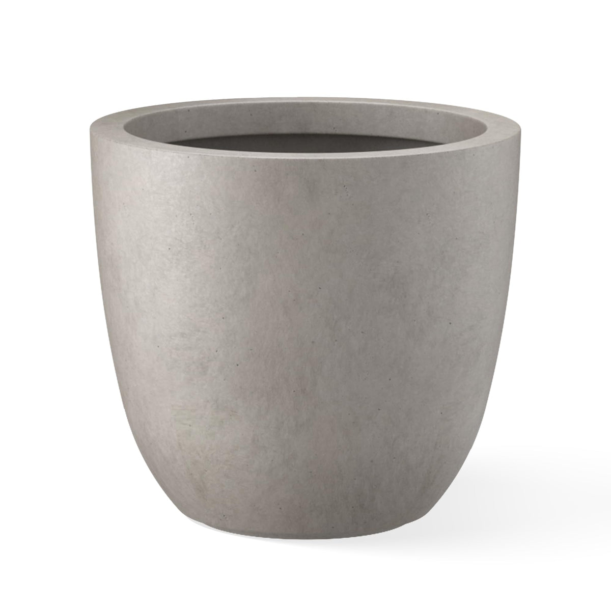 Kante front view of planter showing charcoal finish and modern curve benefits visual appeal