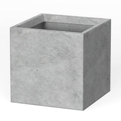 Kante front view of pale gray square planter showing clean modern silhouette and balance