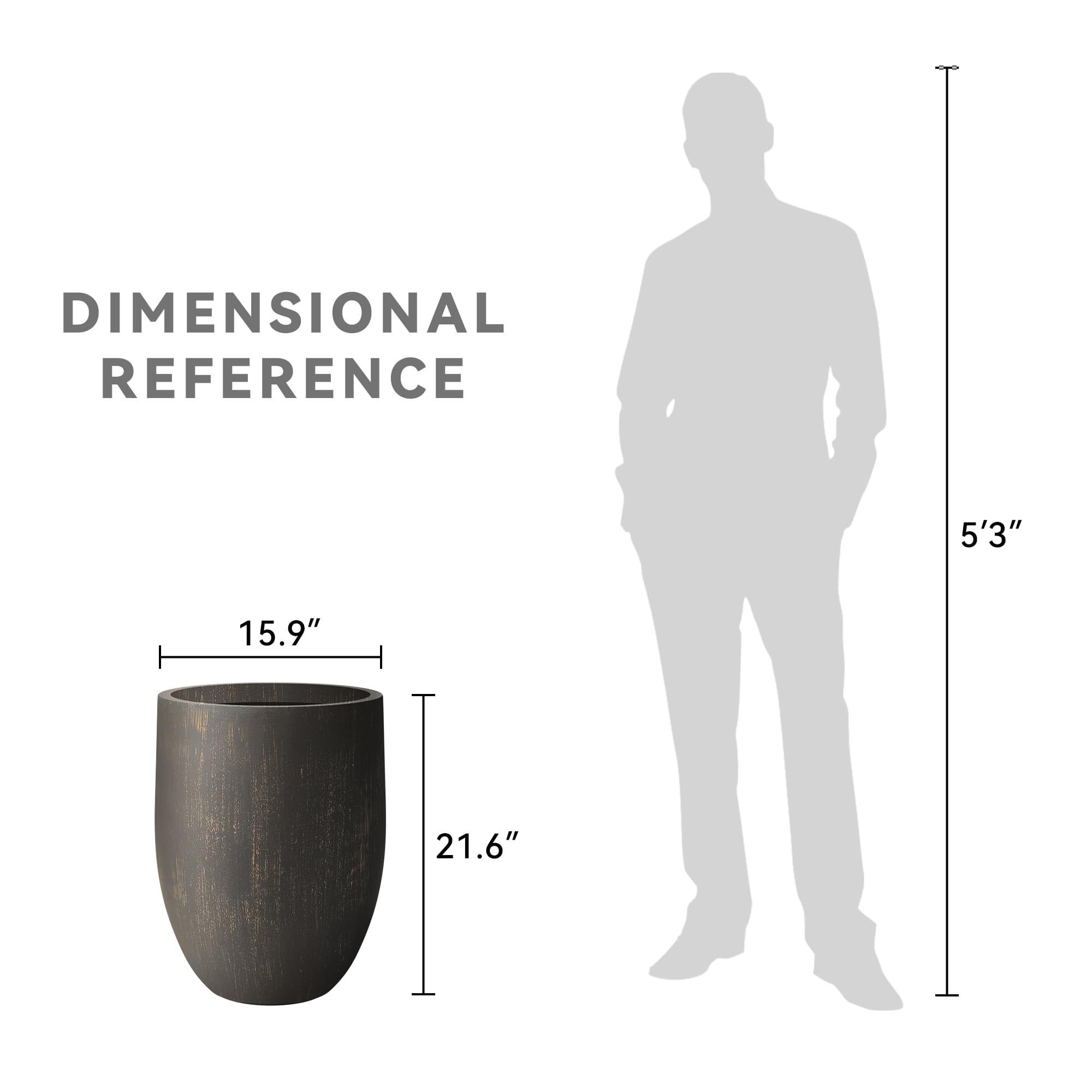 Kante three planters in a row showing cohesive coordinated outdoor design