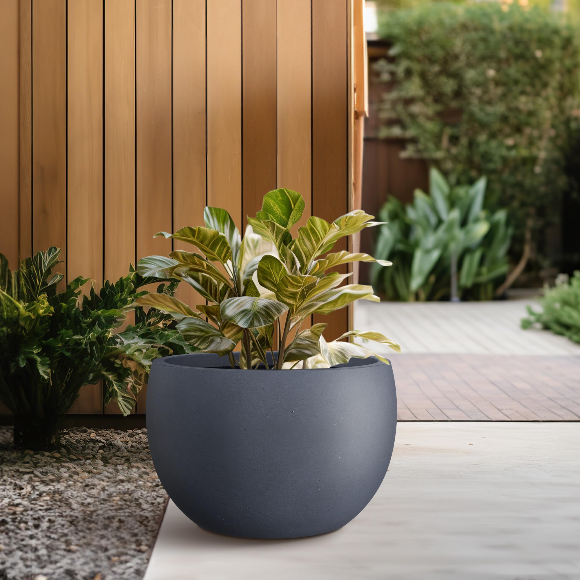 Kante planter on patio demonstrating weather resistance and outdoor use