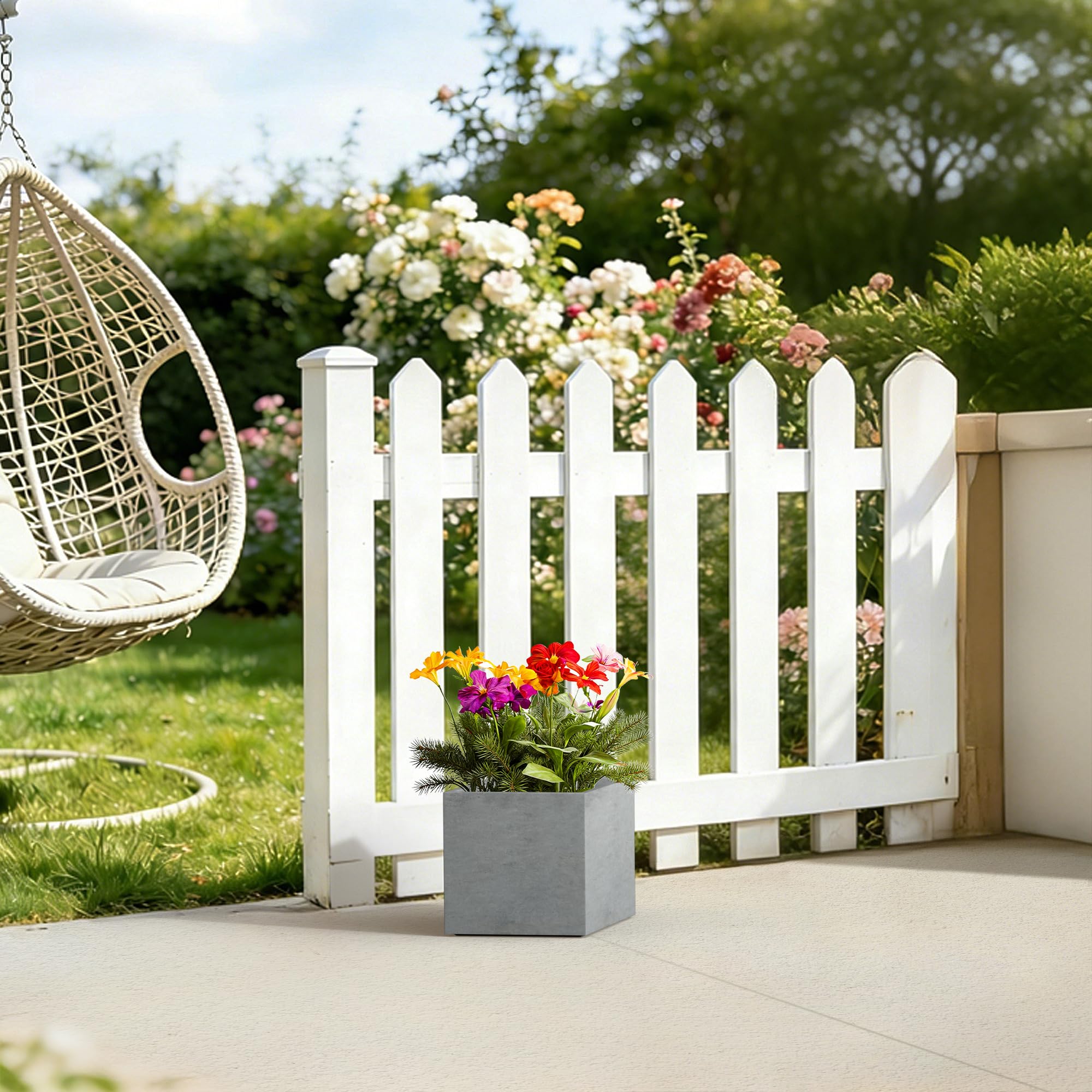 Kante planter placed on porch illustrating weather resistance and curb appeal