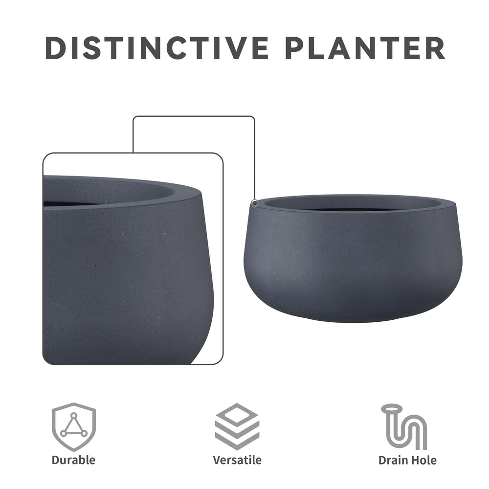 Kante planter scale next to chair showing lightweight material for easy repositioning