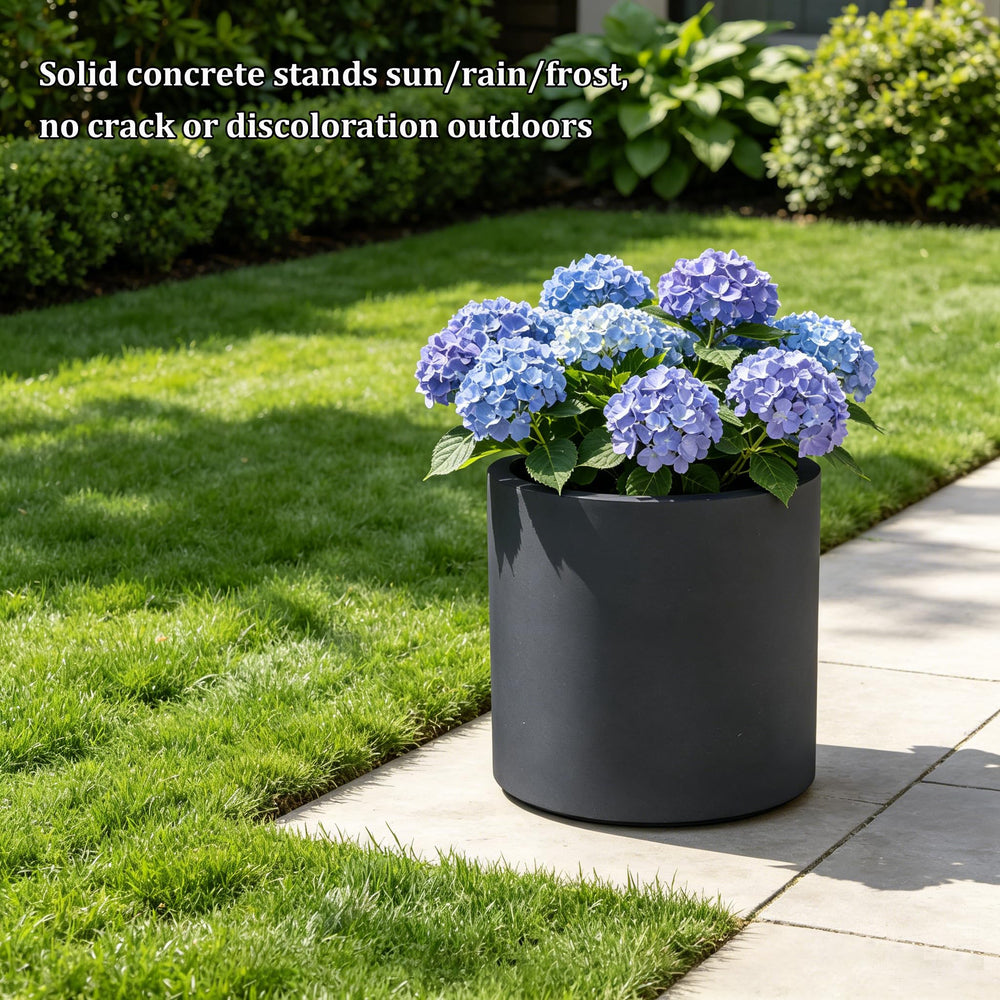 Kante planter next to ruler showing true 9.8-inch size and compact footprint