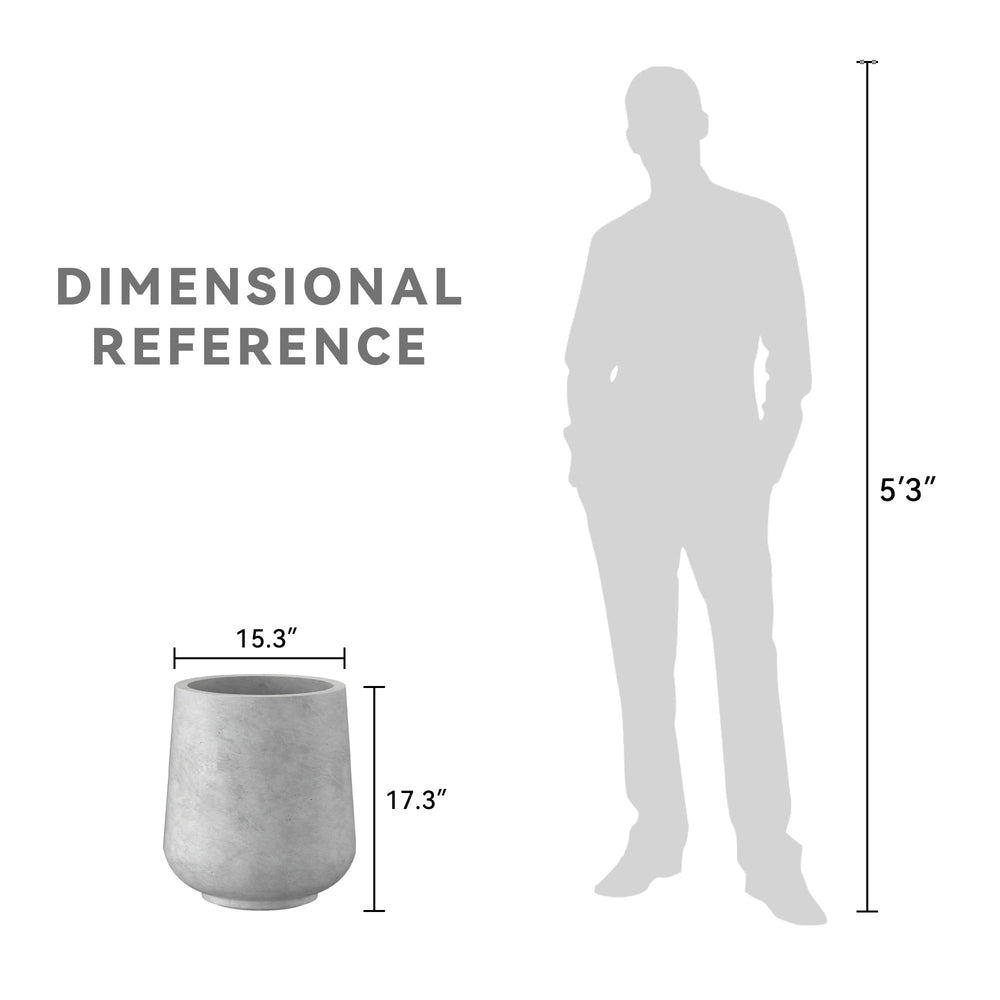 Kante planter next to hand illustrating lightweight design for easier moving