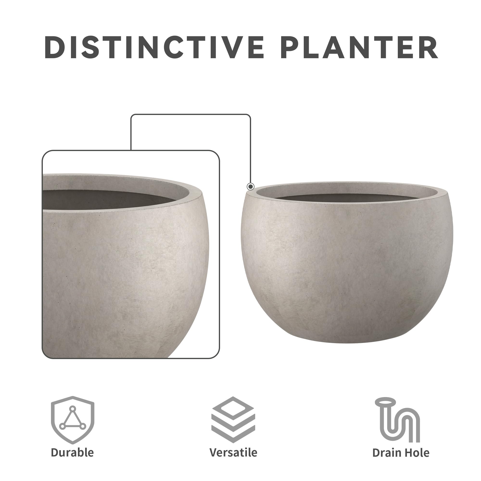 Kante planter next to chair for size comparison and scale guidance during selection