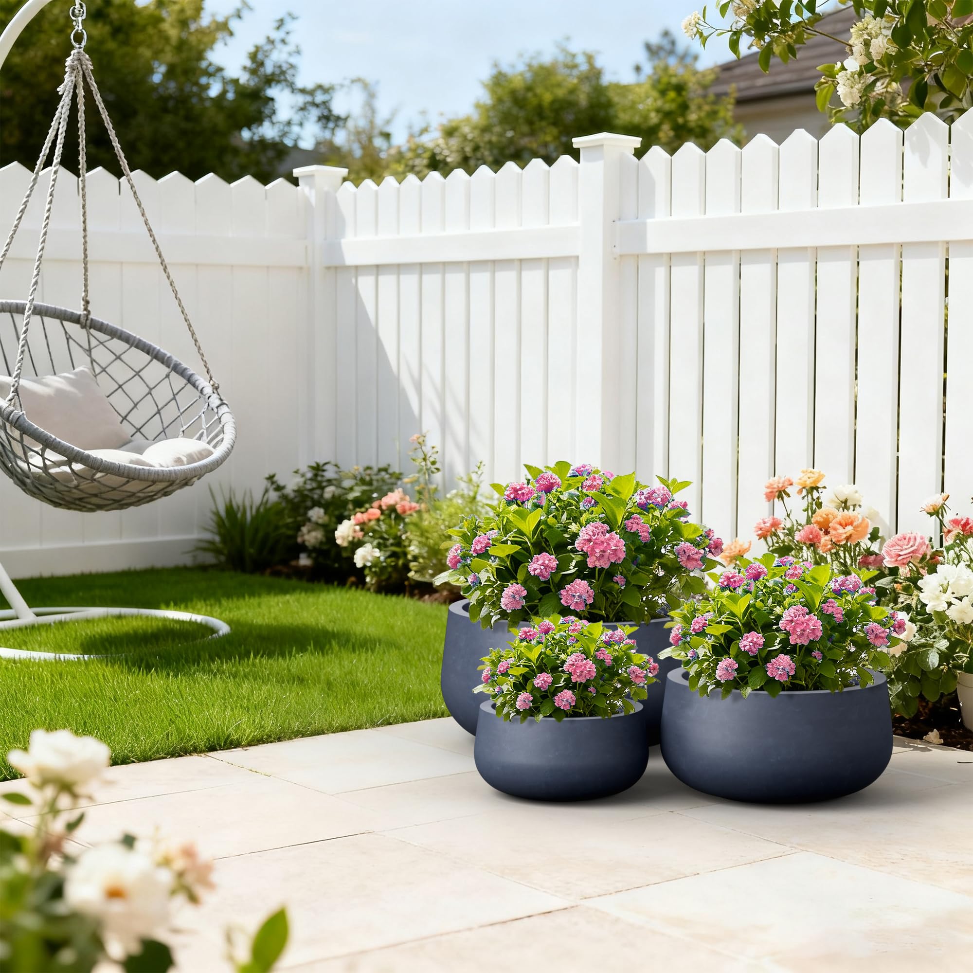 Kante planters staged on balcony illustrating stylish outdoor décor benefit