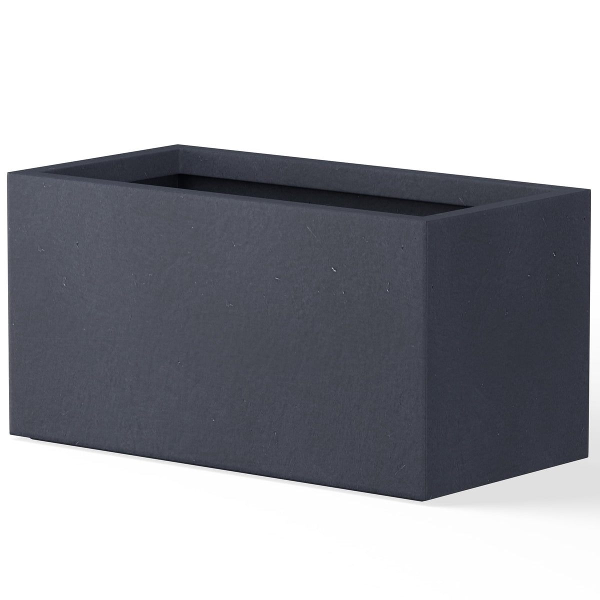 Kante rectangular planter front view on patio showing modern curb appeal
