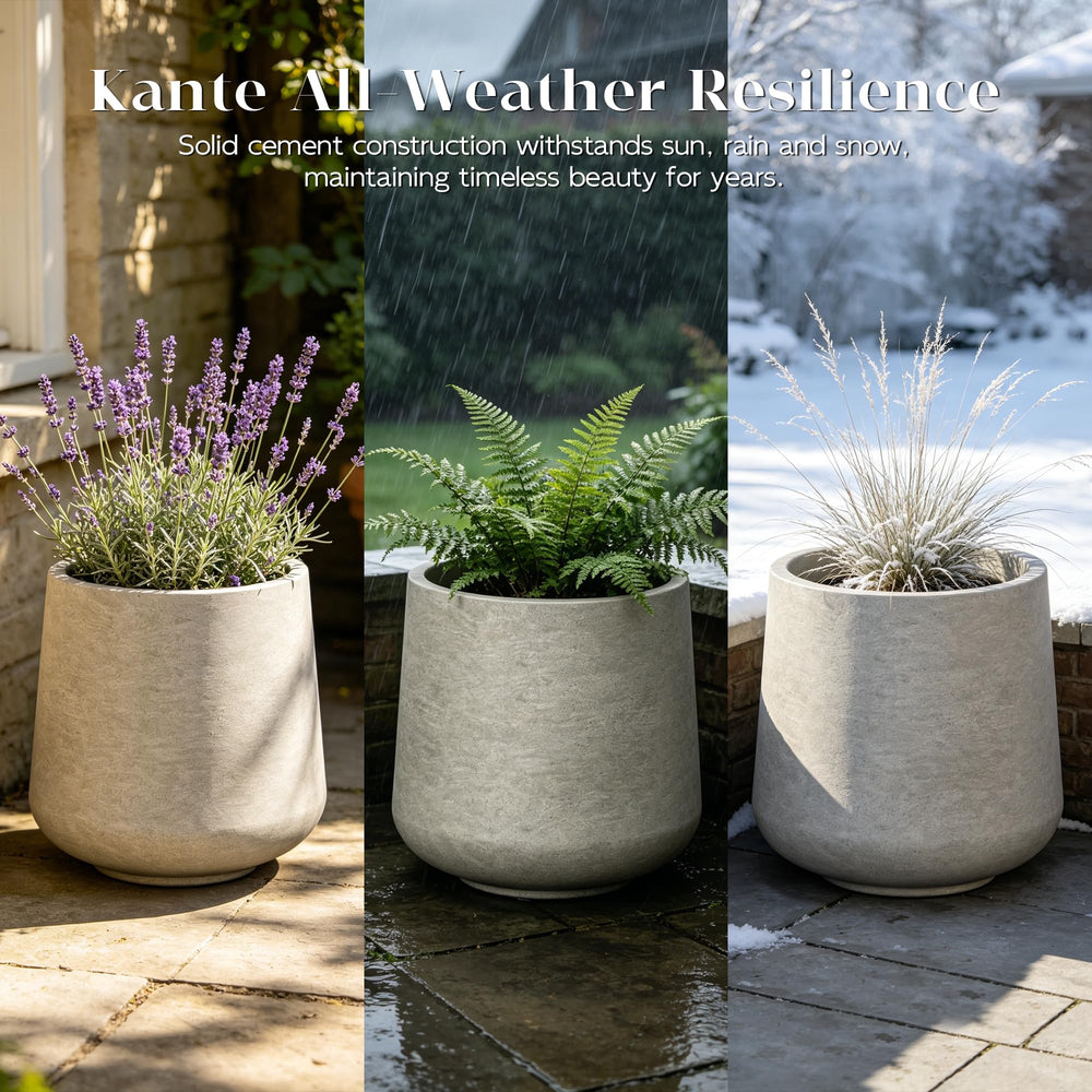 Kante three planters in a row showing cohesive garden or entryway display