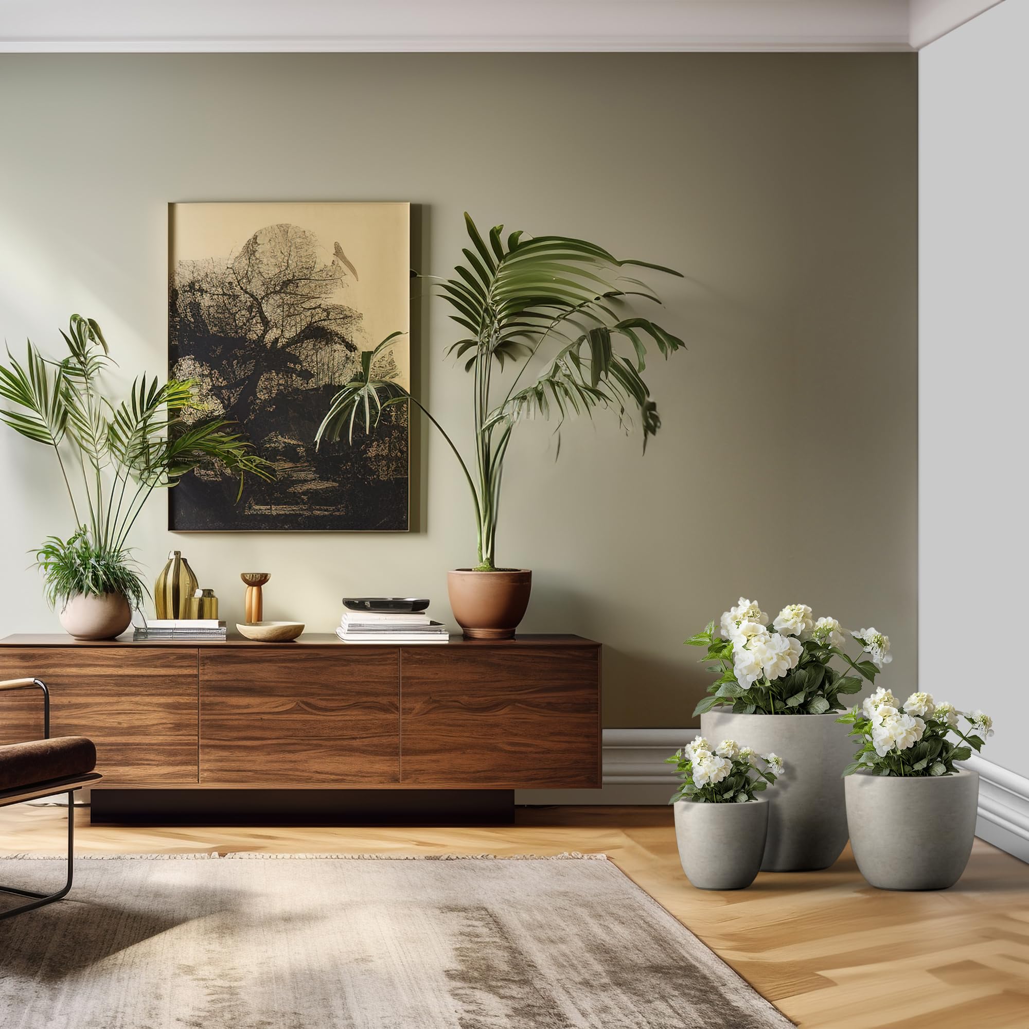 Kante side profile of 18-inch pot demonstrating smooth curved silhouette