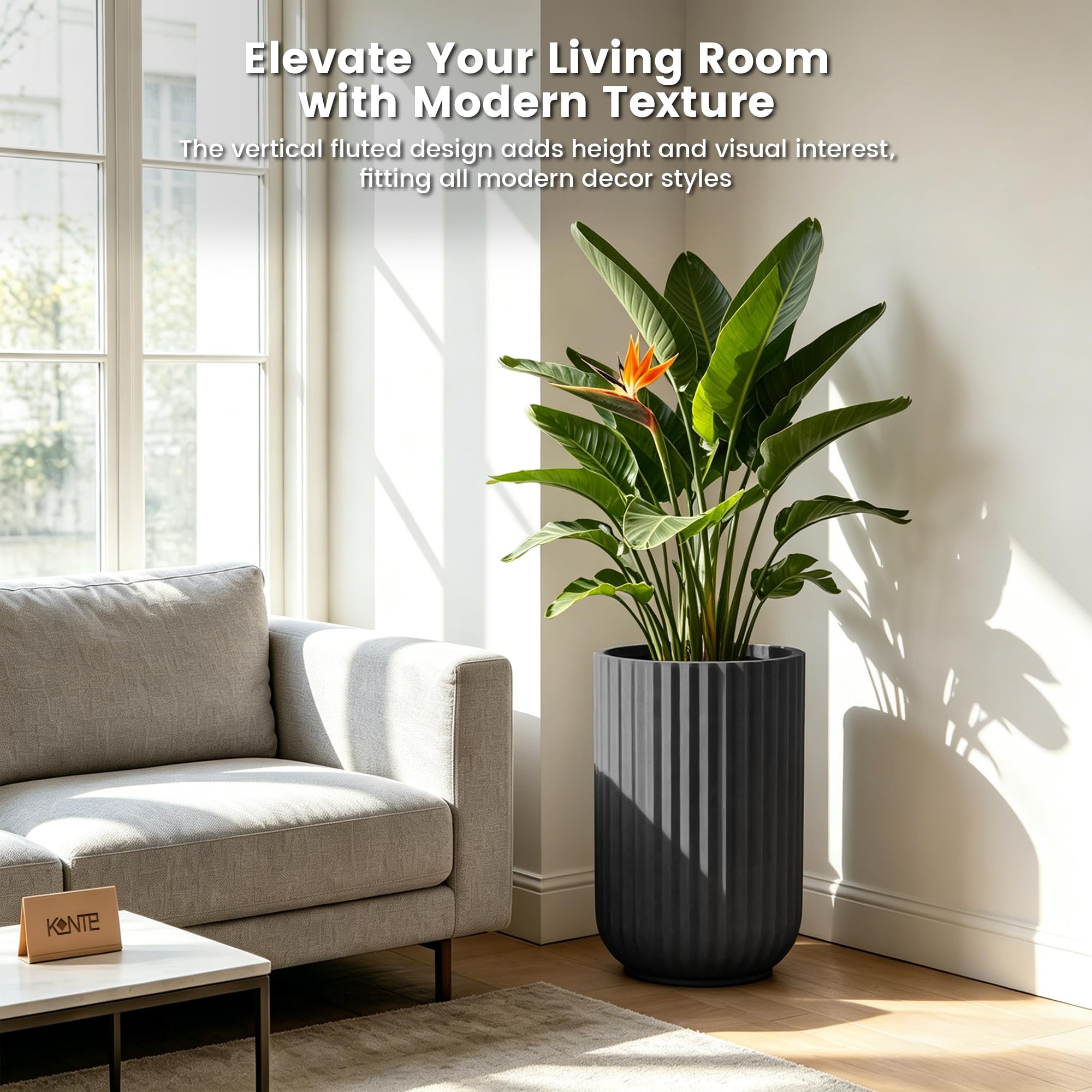 Kante side profile tapered base demonstrating stability and narrow footprint