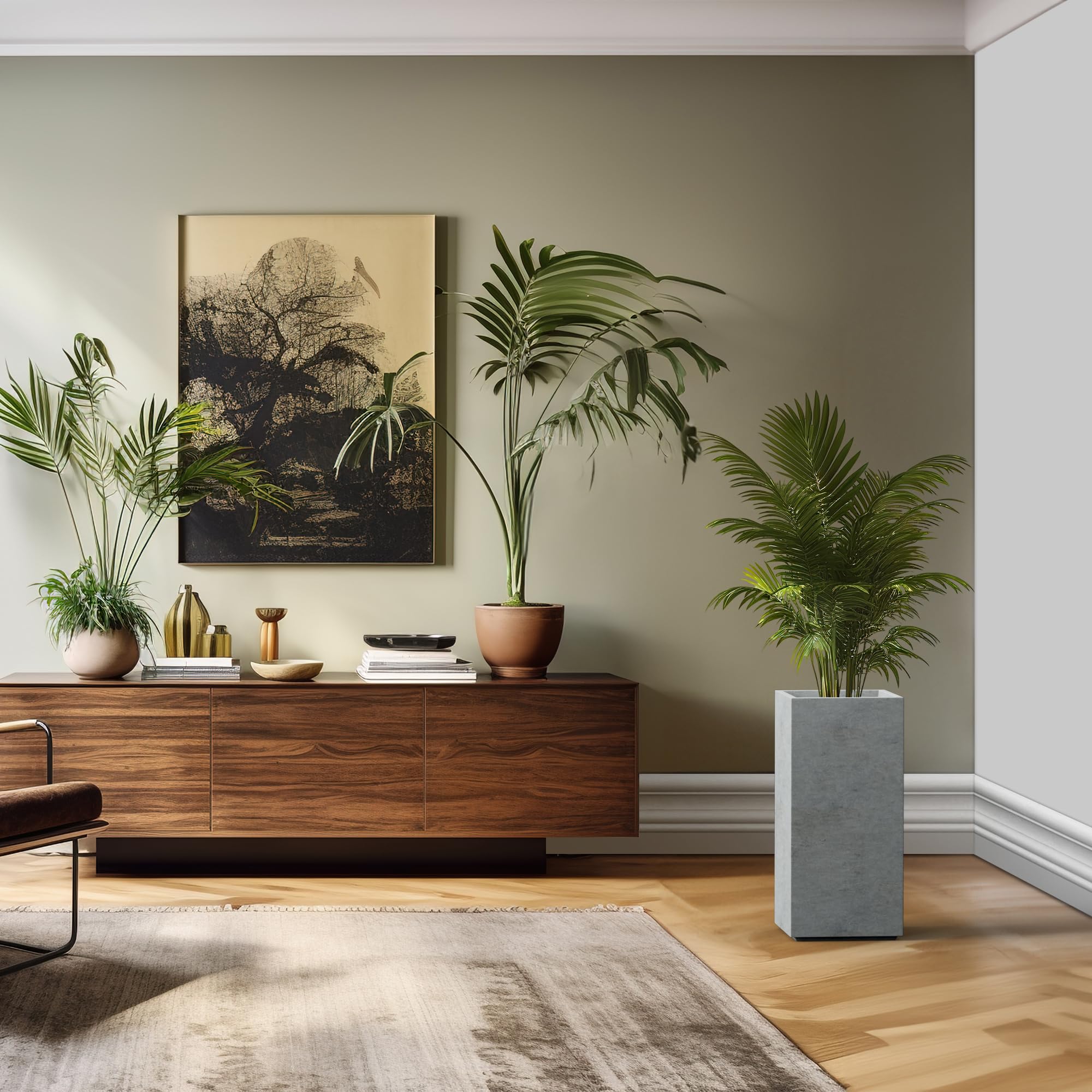 Kante side profile with tall plants illustrating vertical impact and space-saving benefit