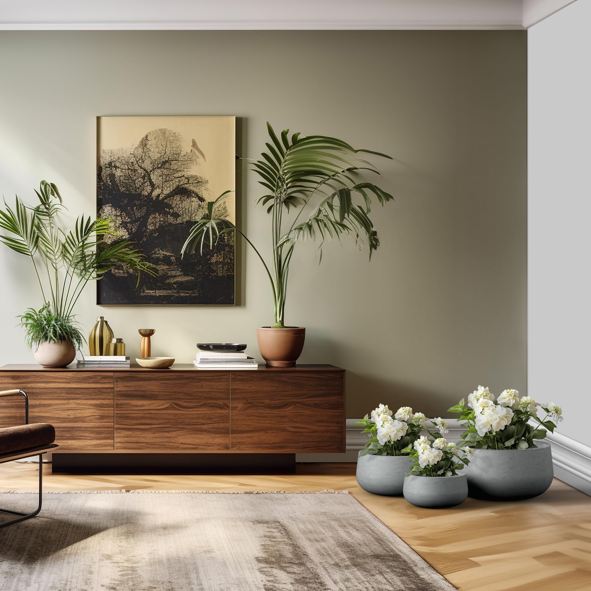 Kante 11 inch planter holding succulents for compact arrangement and space-saving benefit