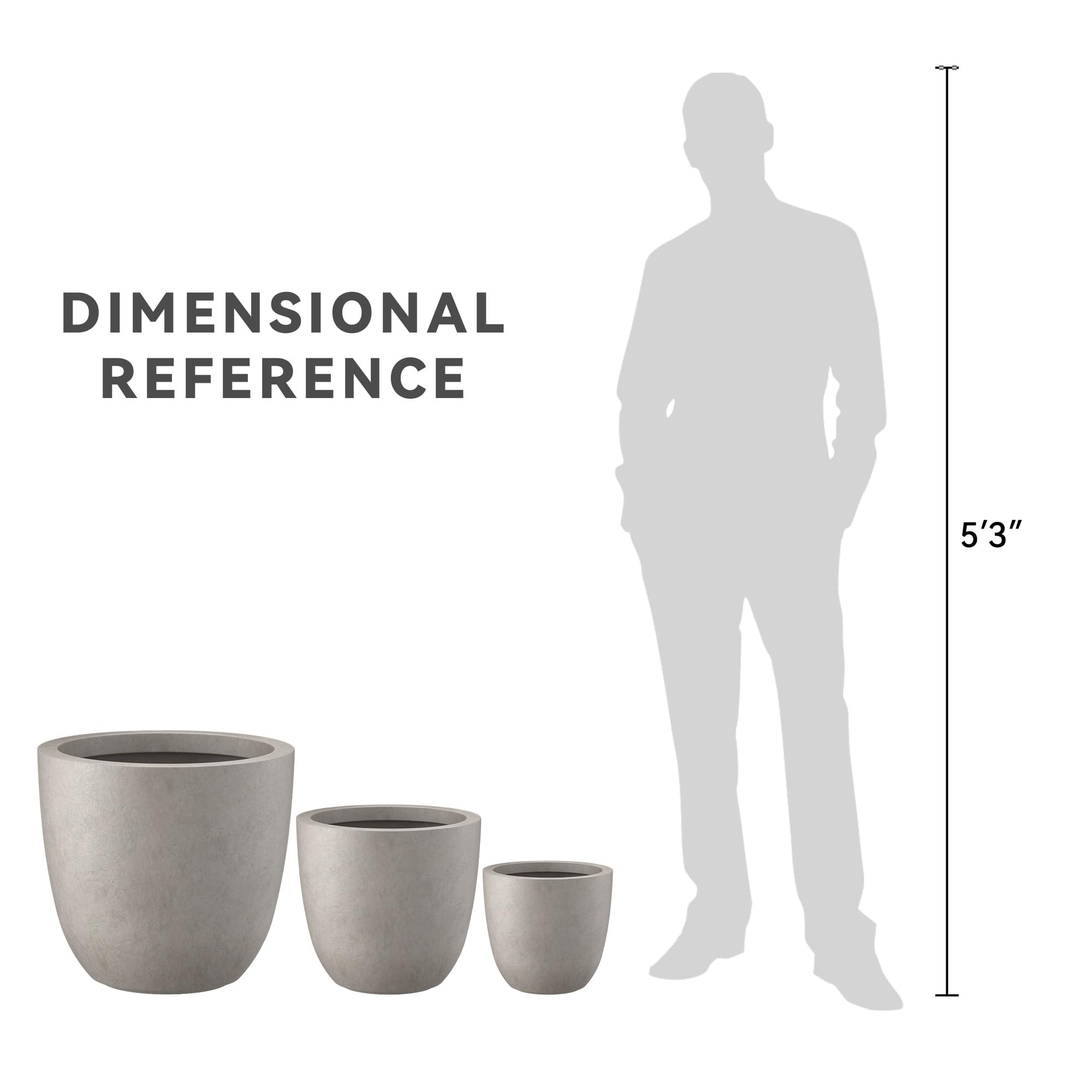 Kante three planters in a row creating unified modern arrangement
