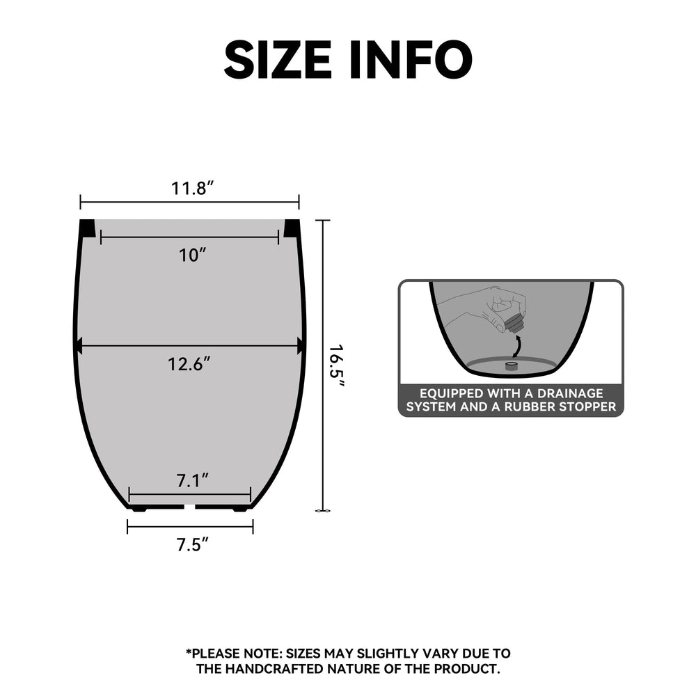 Kante top view revealing spacious 12.6-inch interior for ample root growth and potting