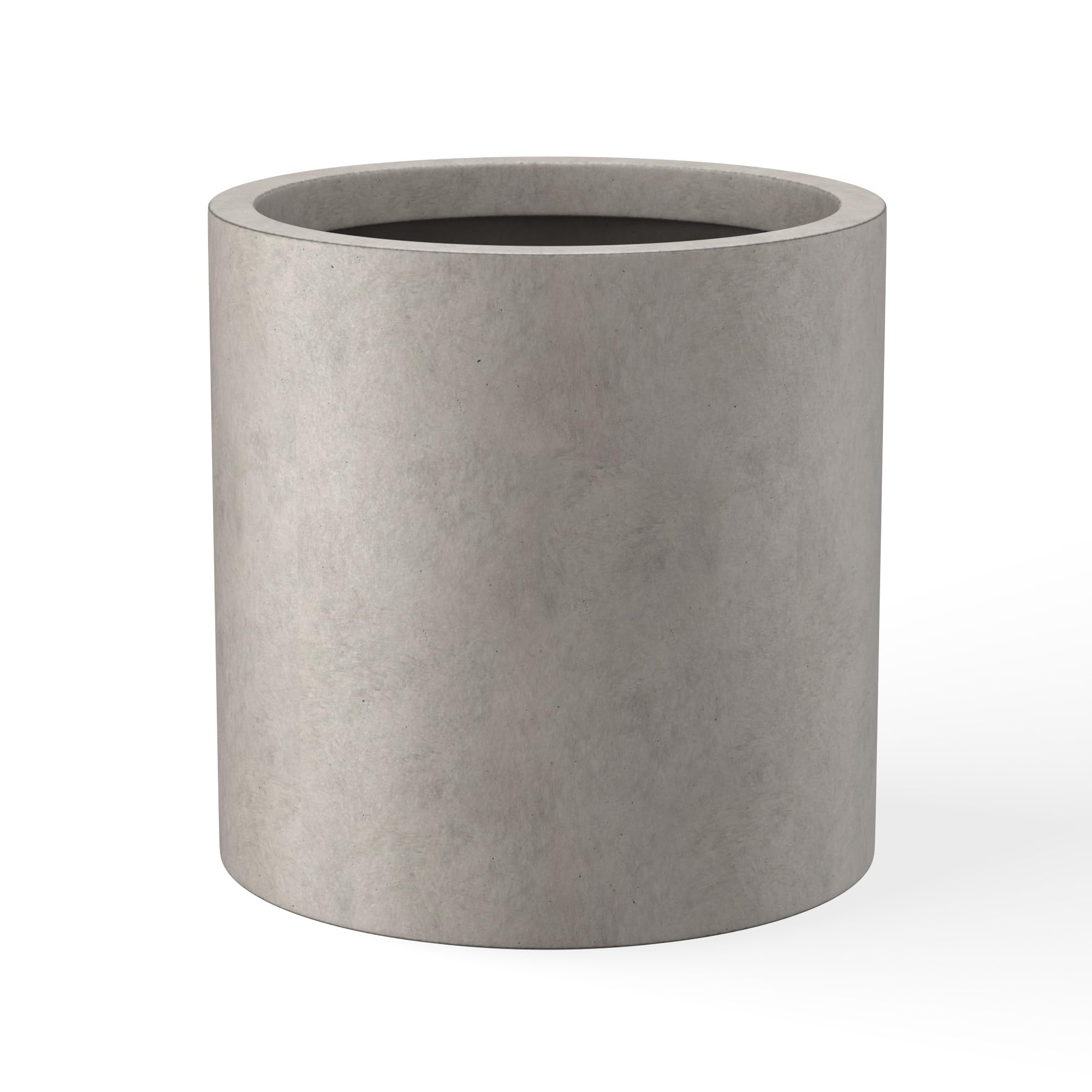 Kante planter front view showing weathered concrete finish and modern shape for curb appeal