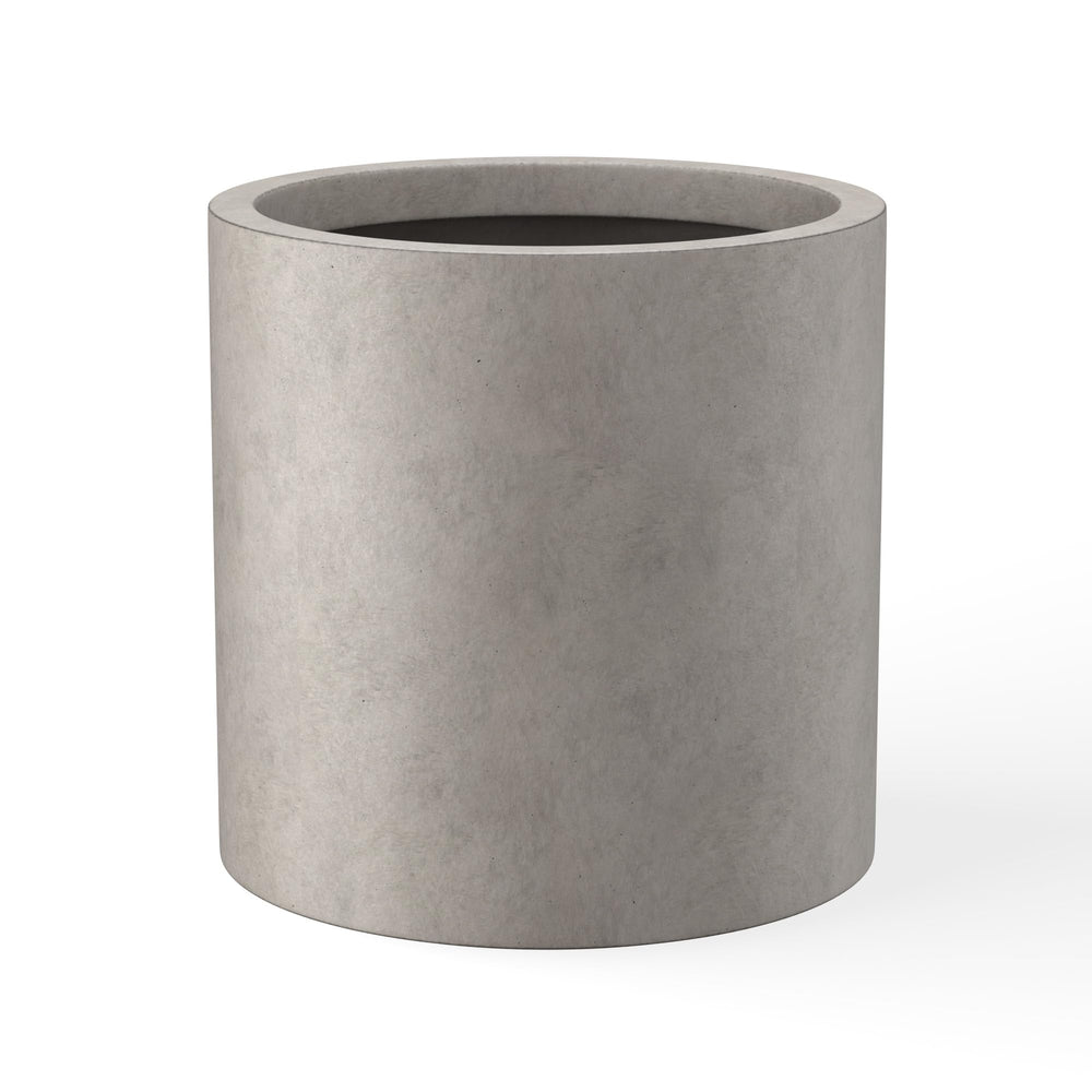 Kante planter front view showing weathered concrete finish and modern shape for curb appeal