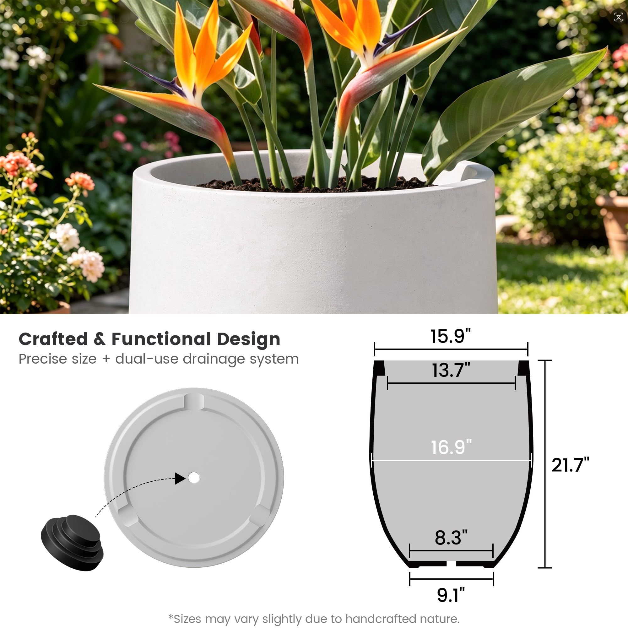 Kante planter used as wedding decor showing durable, elegant event styling