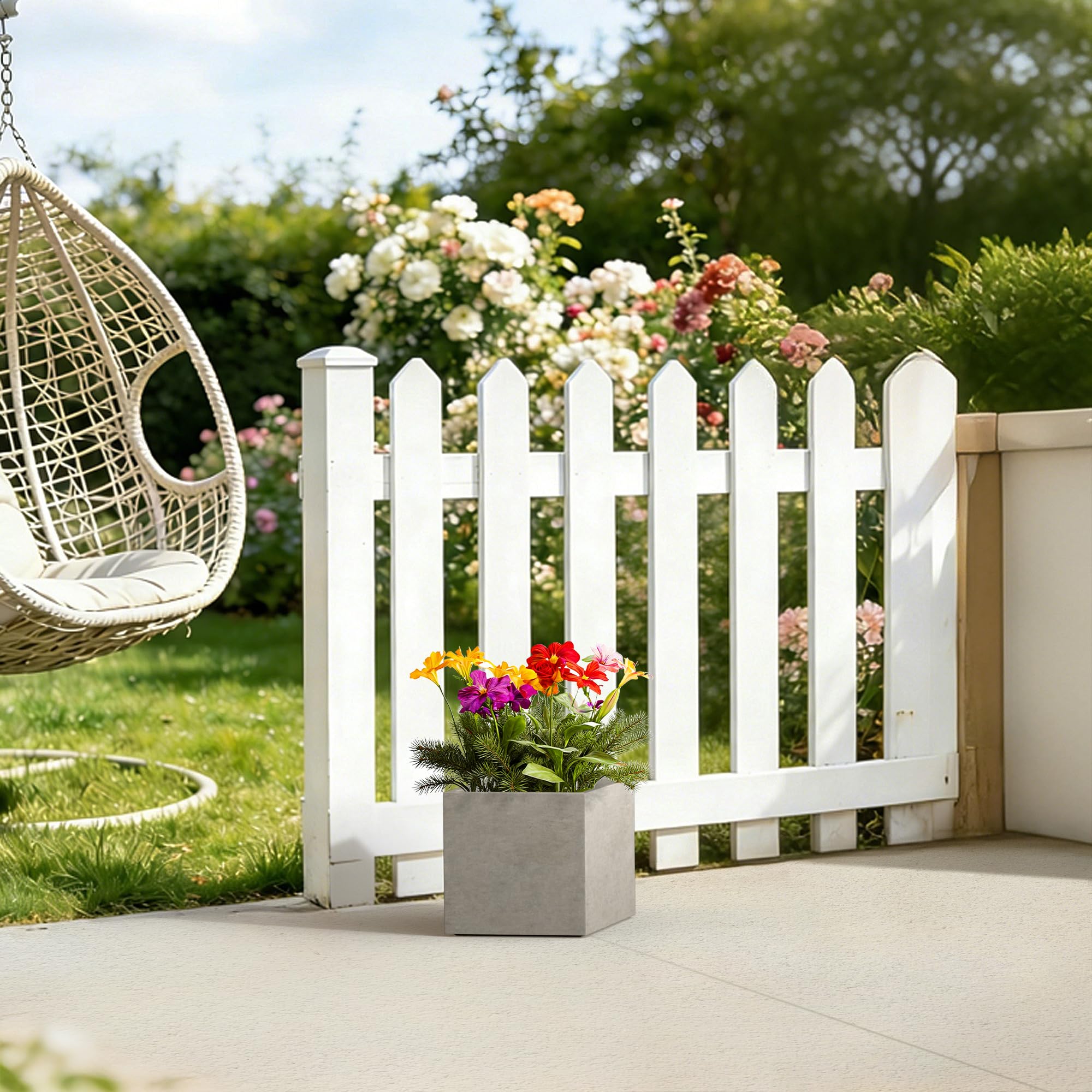 Kante planter styled with trailing plants enhancing visual greenery