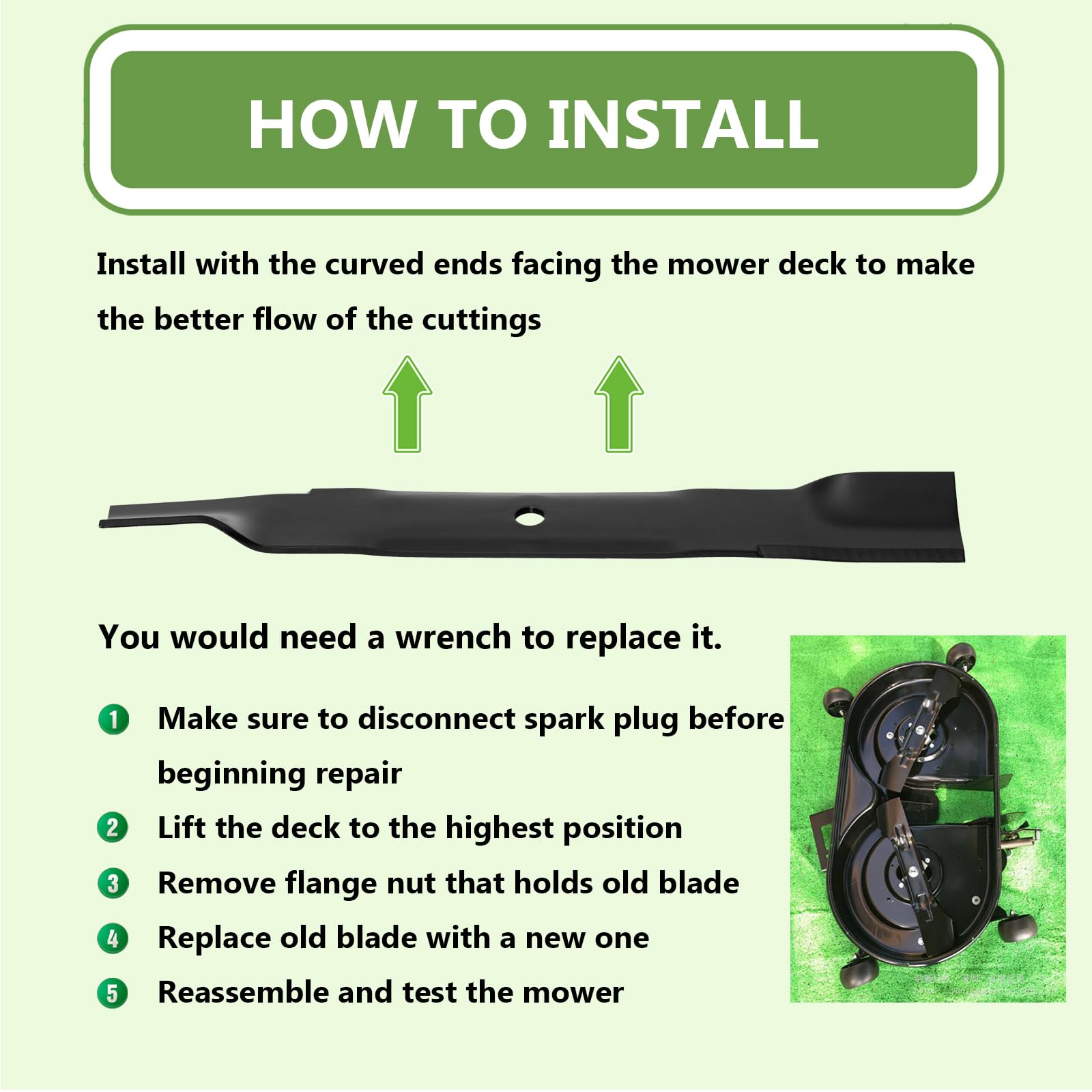 KANXAJJY blade installed on Toro deck improving bagging performance