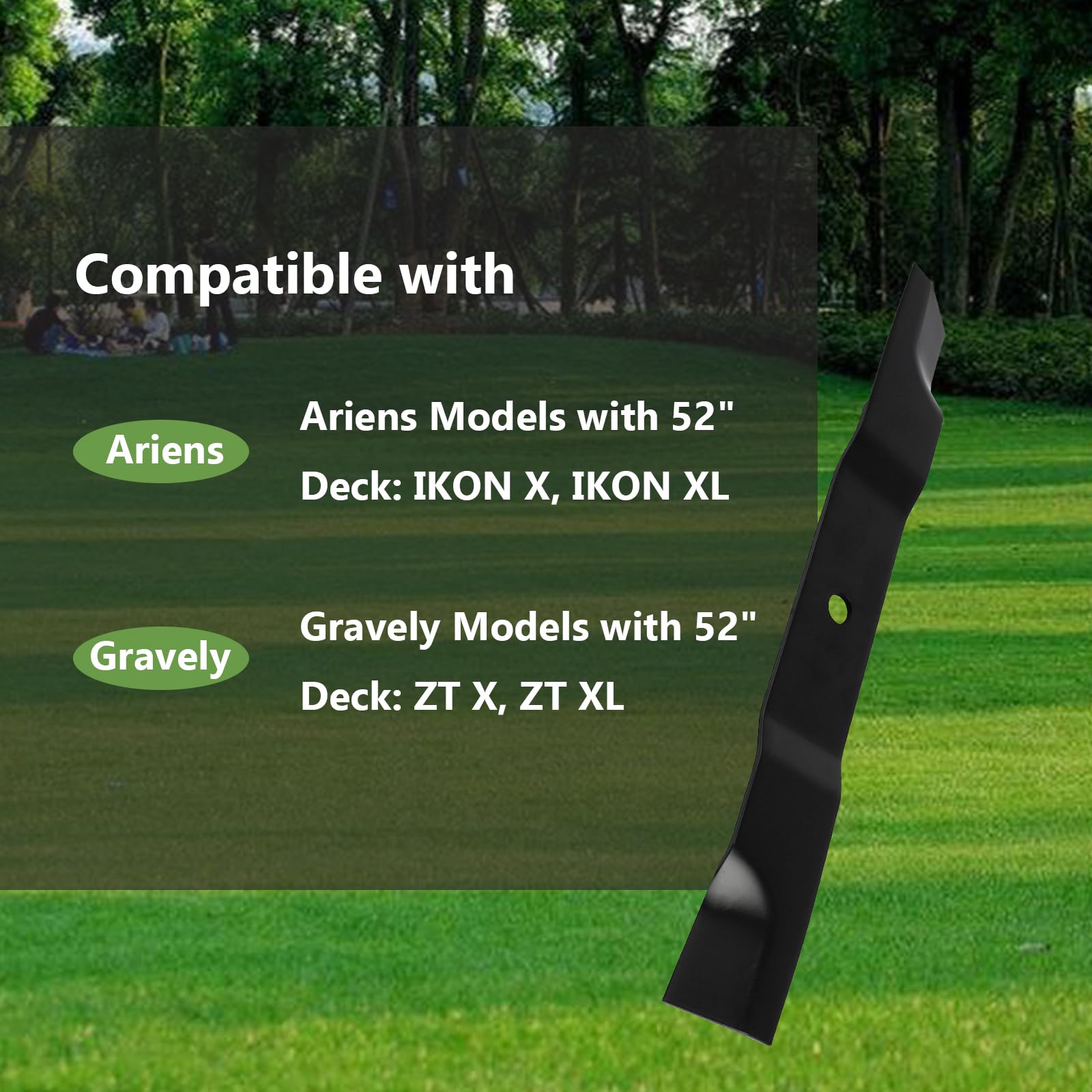 KANXAJJY blades with mower in a shed showing ready-to-install convenience