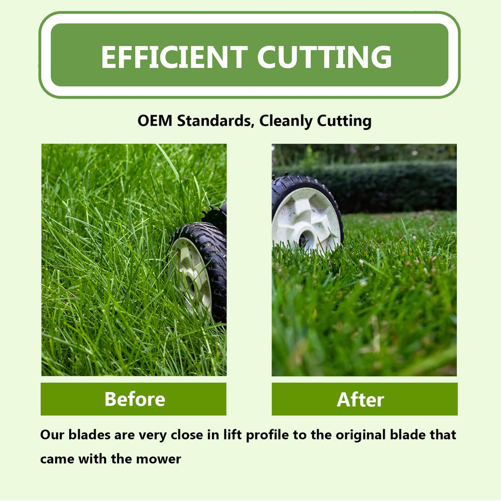 KANXAJJY mower in yard with blades installed showing efficient mowing benefit