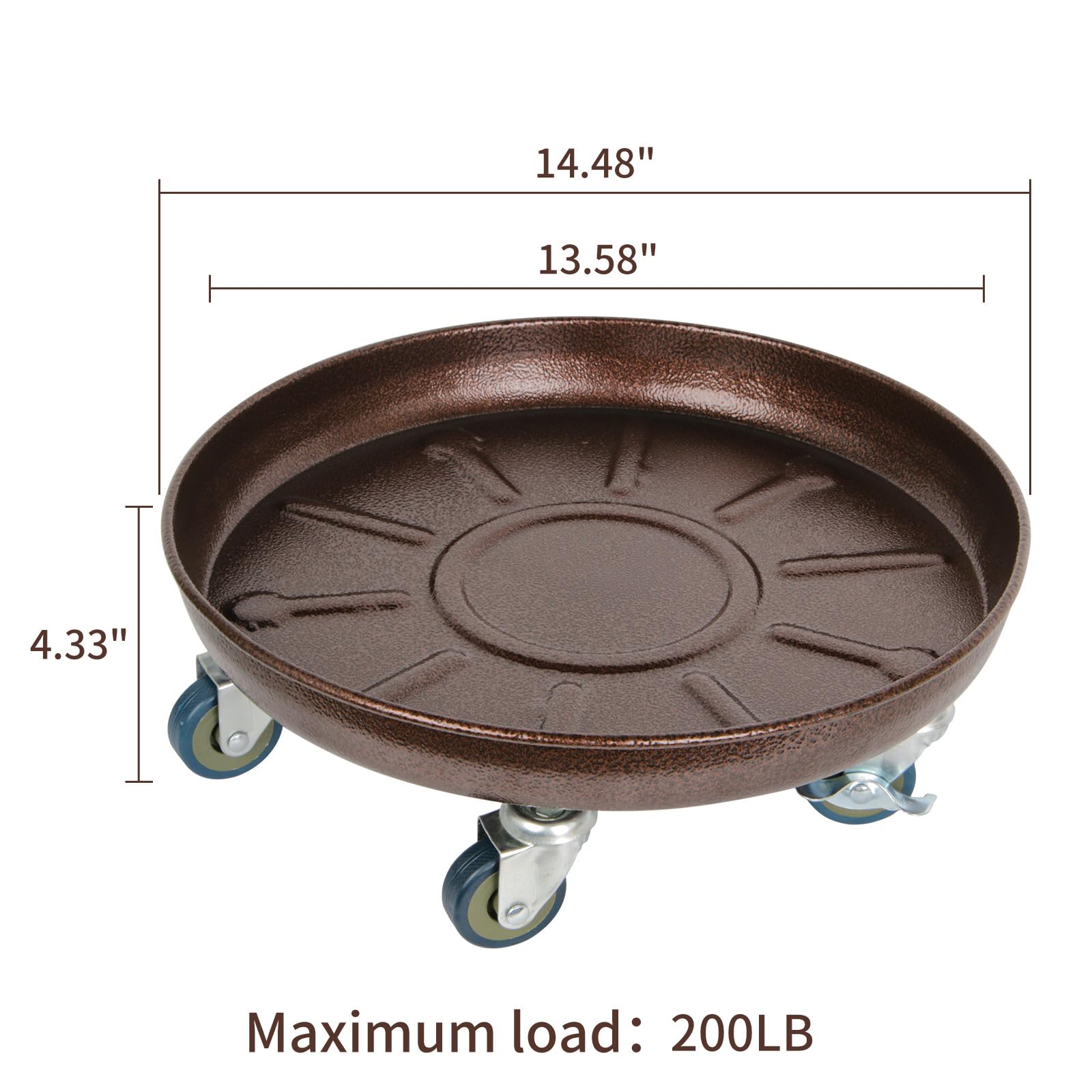 Kaoolaa close-up of bronze-painted steel tray highlighting rust-resistant protection