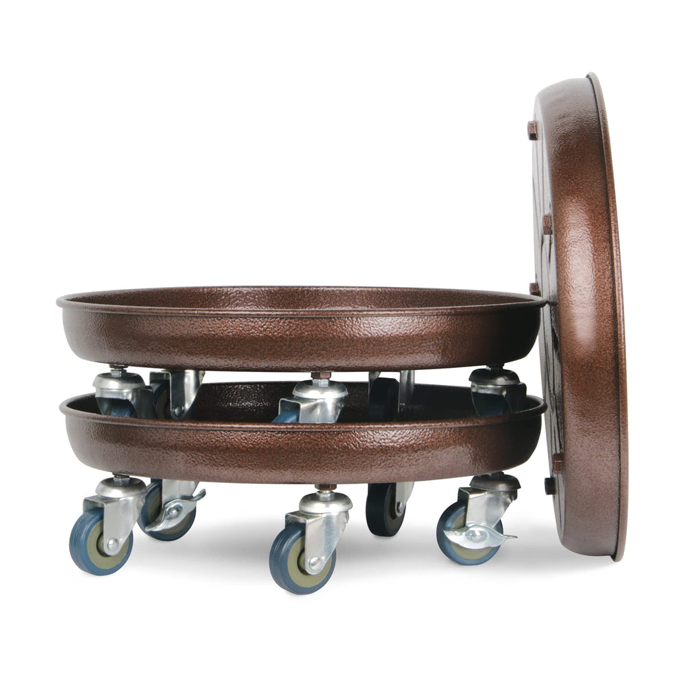 Kaoolaa front view of two-pack plant caddies showing bronze finish and portability benefit
