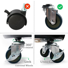 Kaoolaa caster and locking lever detail, lockable wheels for stability