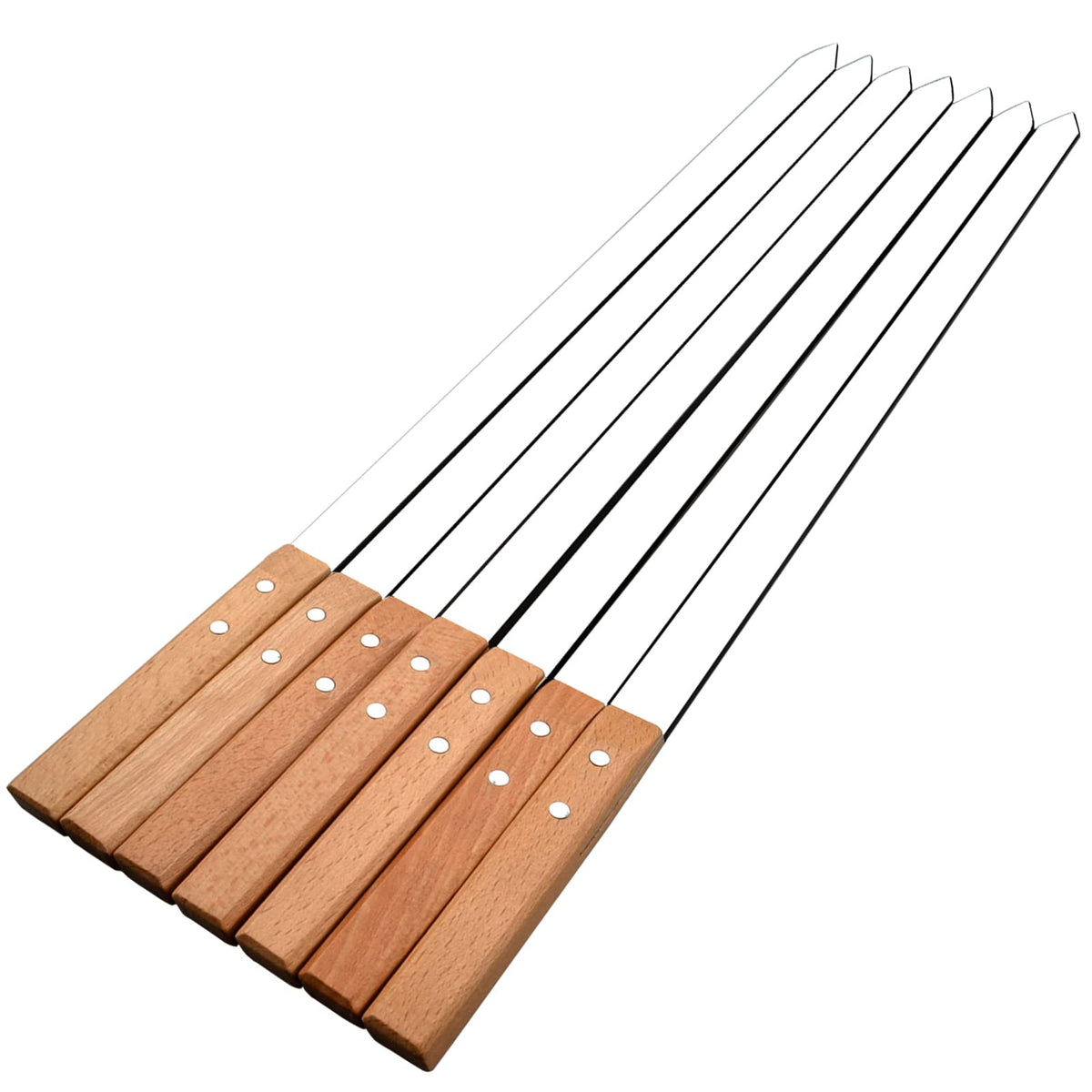 kaorou front view showing seven skewers in canvas bag for organized transport