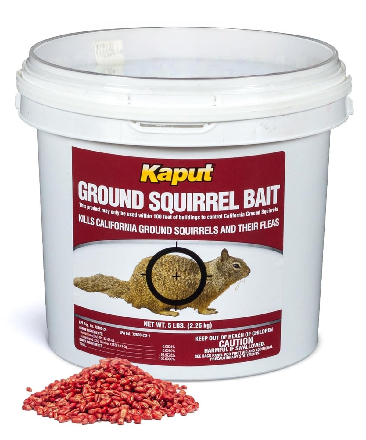 Kaput empaque frontal 5 lb mostrando marca y uso exterior