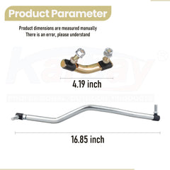 Karbay close-up of left and right drag links highlighting durable construction and adjustability benefits