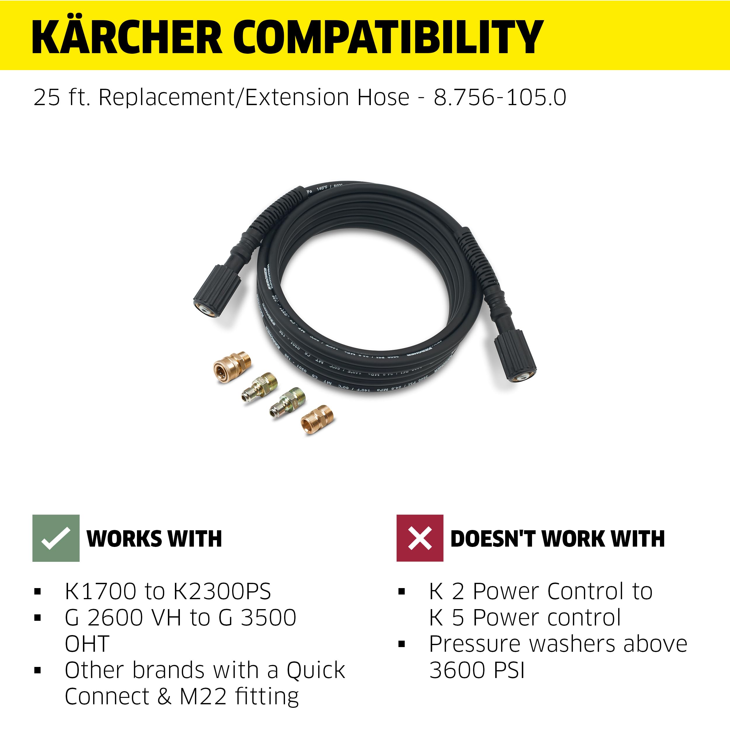 Kärcher adapters arranged showing included connections and versatility