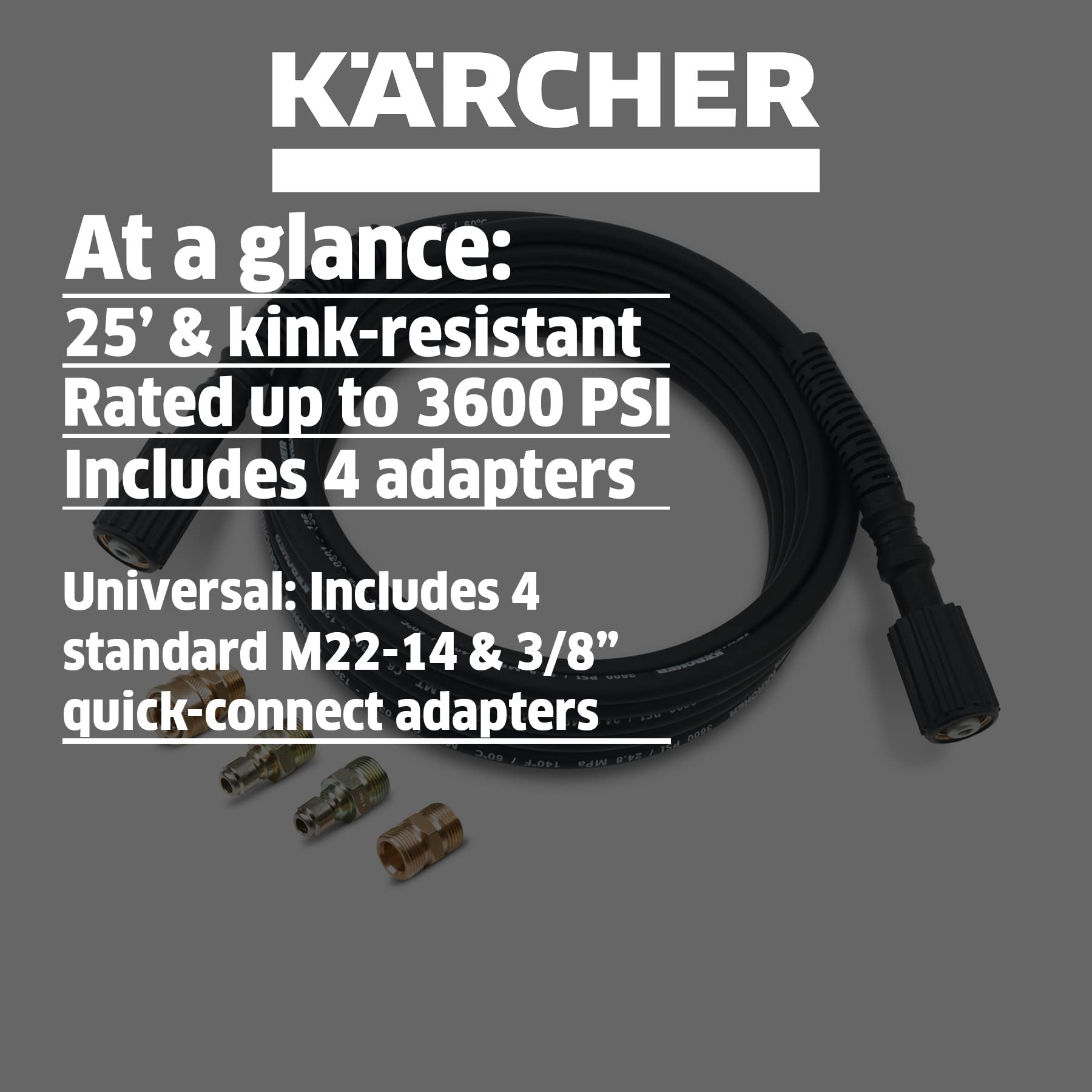 Kärcher close-up of hose connection and adapter demonstrating fit
