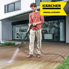 Kärcher kit in use cleaning a driveway demonstrating effective surface cleaning