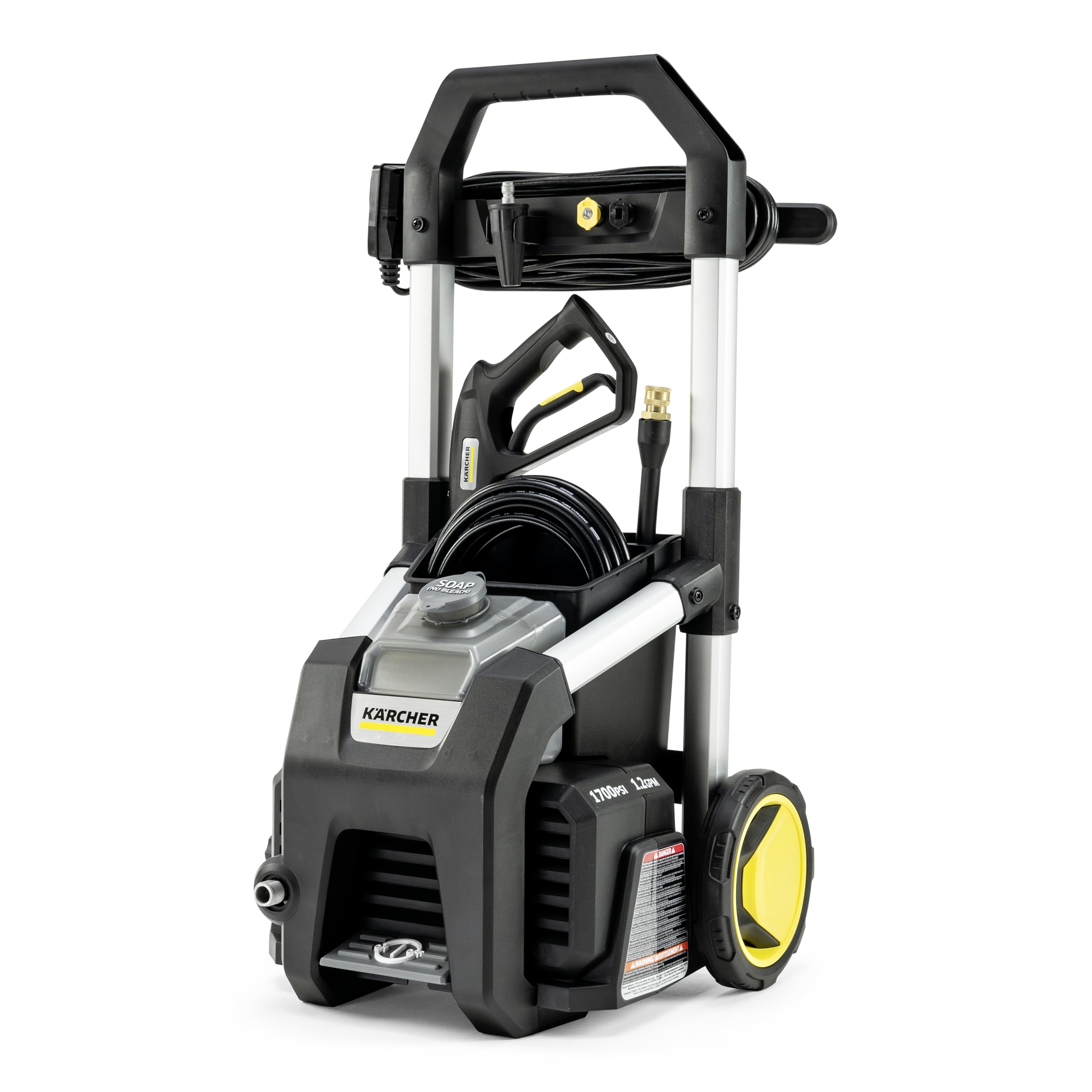 Kärcher K1700B front view showing compact design and organized storage