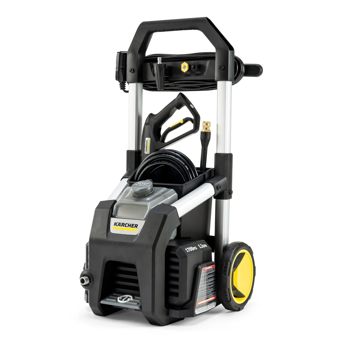 Kärcher K1700B front view showing compact design and organized storage