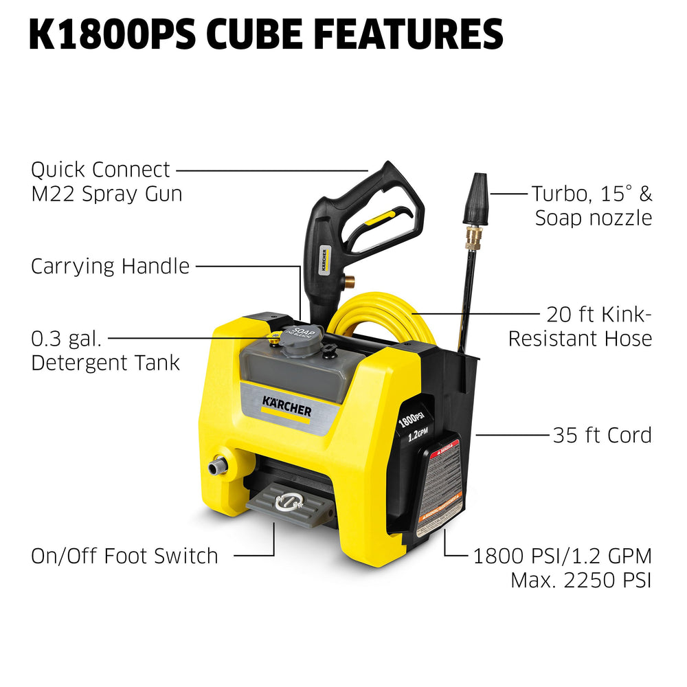 KÄRCHER K1800 Cube removable detergent tank close-up for easy filling