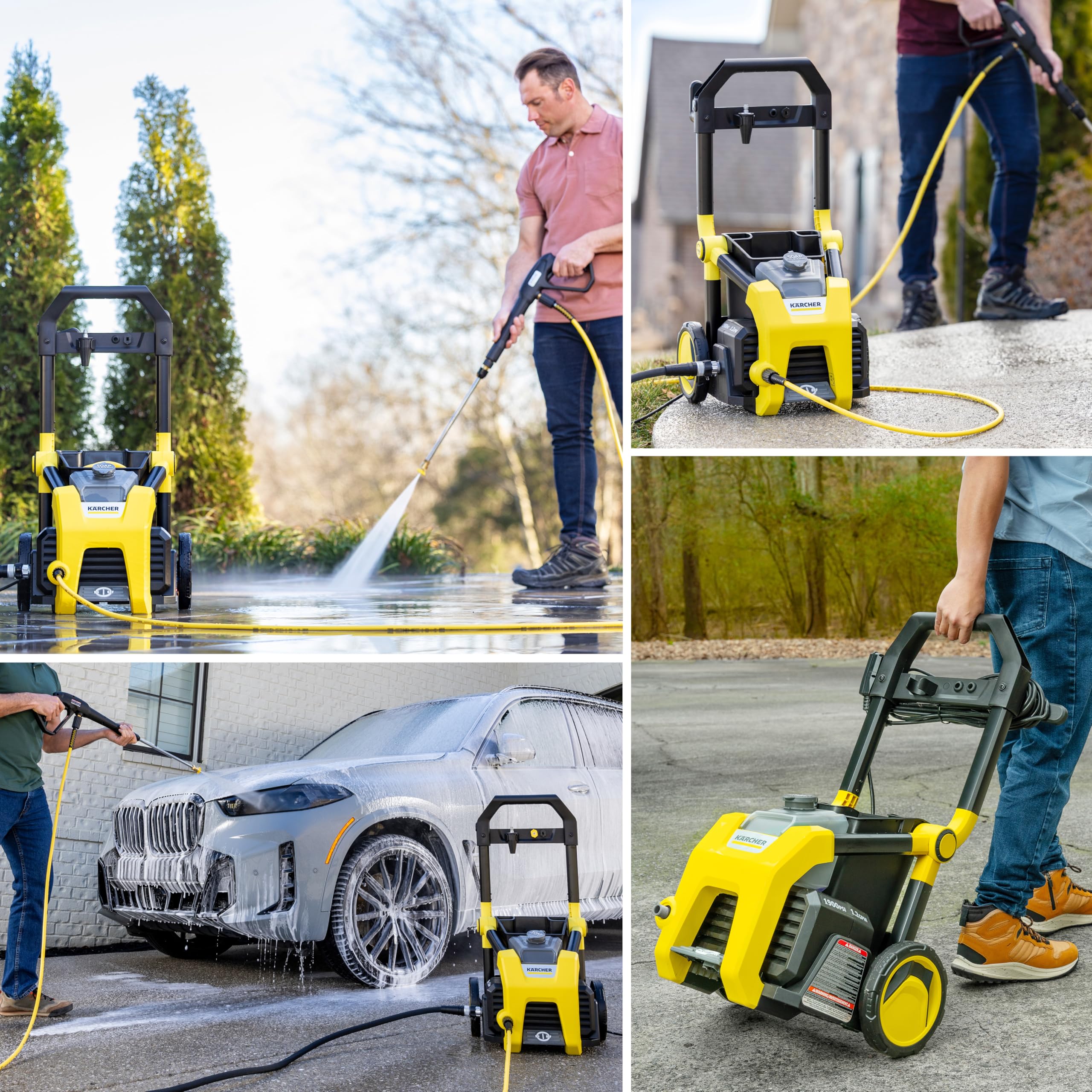 Kärcher K1900PS cleaning a driveway demonstrating high-pressure dirt removal