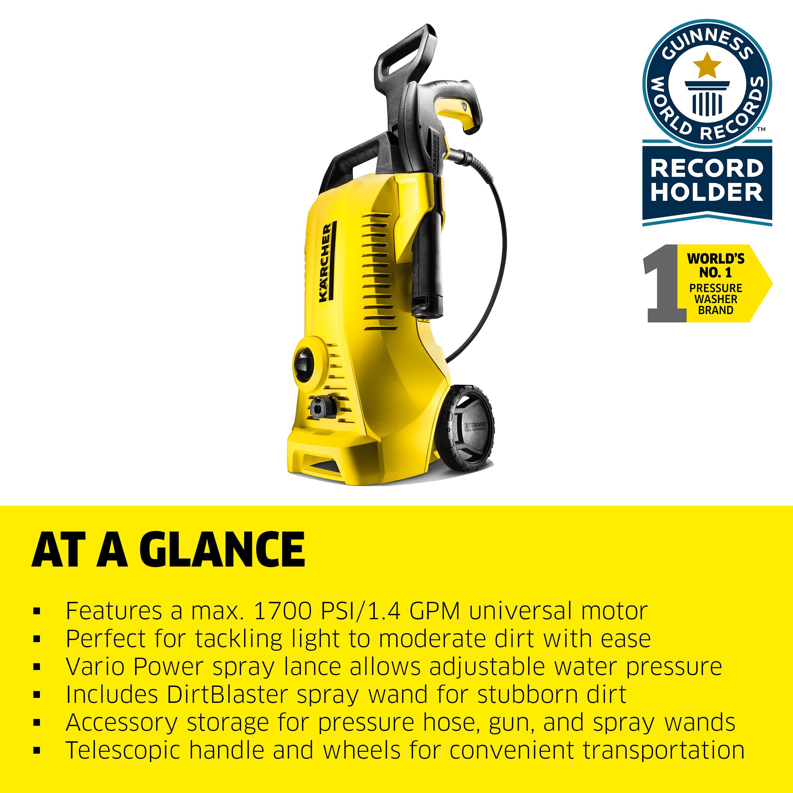 Kärcher DirtBlaster nozzle closeup delivering concentrated cleaning power