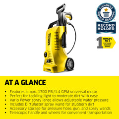 Kärcher DirtBlaster nozzle closeup delivering concentrated cleaning power
