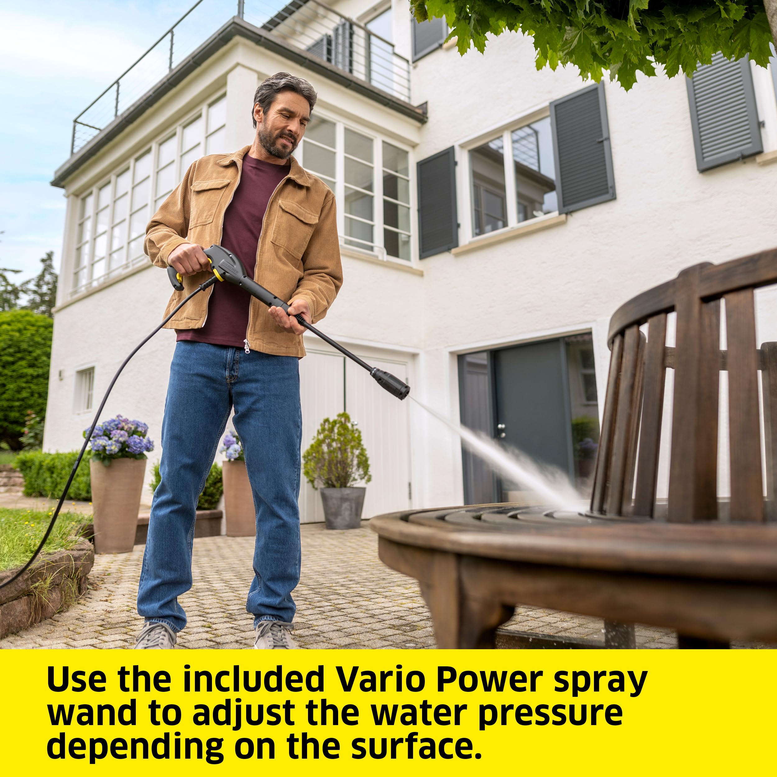 Kärcher K2 Horizontal Vario Power spray lance closeup for adjustable pressure control