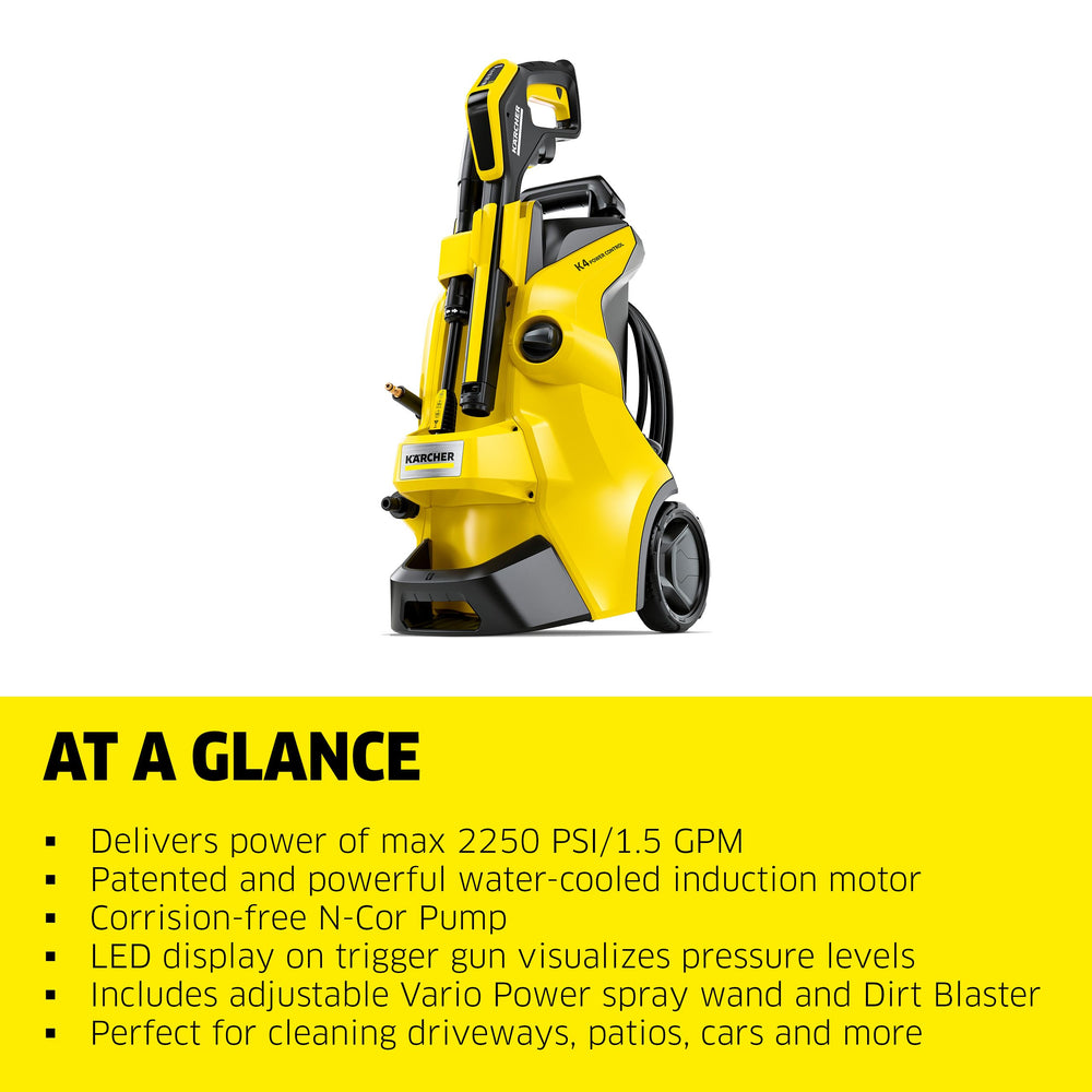 Kärcher on-board storage and telescopic handle for neat compact stowage