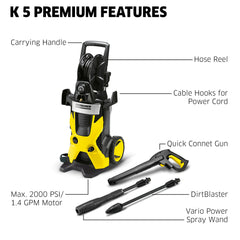 KÄRCHER K5 Premium Vario spray wand close-up for adjustable, surface-safe cleaning
