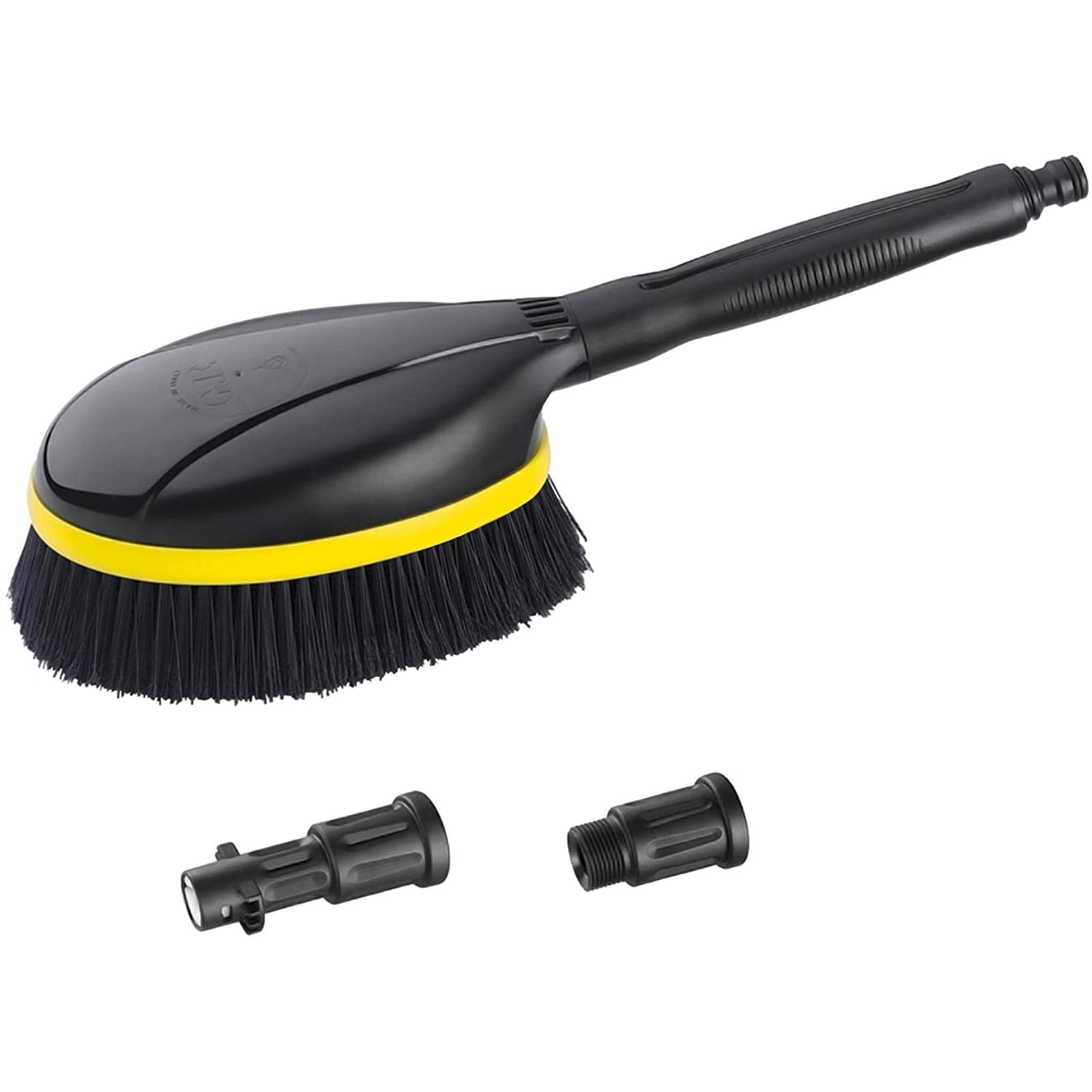 Kärcher rotating wash brush front view showing quick-connect and adapter, speeds cleaning