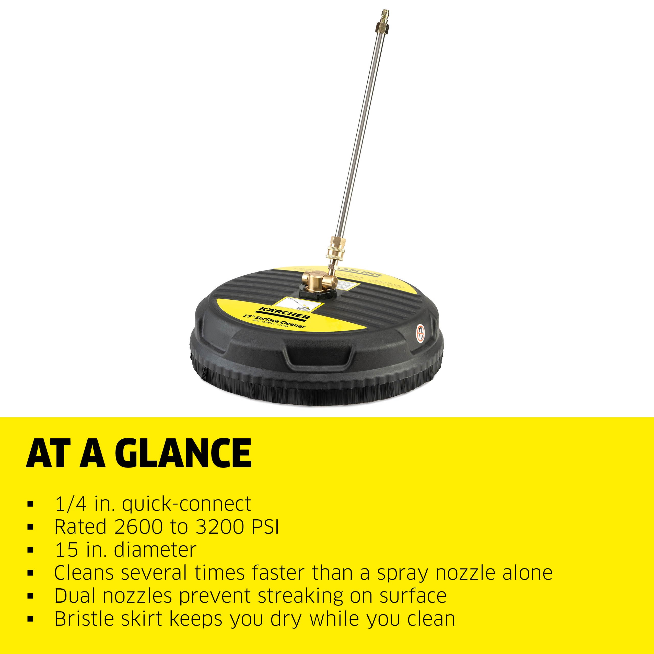 KÄRCHER underside with dual spinning nozzles for broader, even coverage